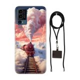 Senada General Mobile Gm 23 Se İle Uyumlu Kılıf Tren Desenli Silikon İpli Boyun Askı Aparatı