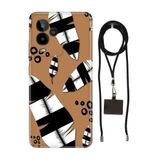 Senada General Mobile Gm 24 Pro İle Uyumlu Kılıf Plant Desenli Silikon İpli Boyun Askı Aparatı