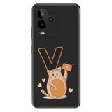 Senada General Mobile GM 24 Pro ile Uyumlu Kılıf Resimli Desenli Silikon Kedili V Harfi