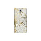 Senada General Mobile Gm 5 Plus İle Uyumlu Kılıf 0.4Mm Lazer Kesim Silikon Kapak Altın Mermer