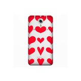 Senada General Mobile Gm 5 Plus İle Uyumlu Kılıf 0.4Mm Lazer Kesim Silikon Kapak Kırmızı Kalpler
