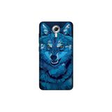 Senada General Mobile Gm 5 Plus İle Uyumlu Kılıf 0.4Mm Lazer Kesim Silikon Kapak Mavi Çizim Kurt