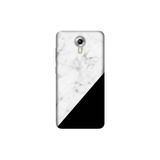 Senada General Mobile Gm 5 Plus İle Uyumlu Kılıf 0.4Mm Lazer Kesim Silikon Kapak Siyah Beyaz Mermer
