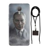 Senada General Mobile Gm 5 Plus İle Uyumlu Kılıf Atatürk 1938 Silikon İpli Boyun Askı Aparatlı