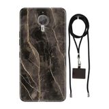 Senada General Mobile Gm 5 Plus İle Uyumlu Kılıf Bloom Mermer Silikon İpli Boyun Askı Aparatlı