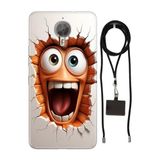 Senada General Mobile Gm 5 Plus İle Uyumlu Kılıf Funny Silikon İpli Boyun Askı Aparatlı