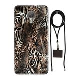 Senada General Mobile Gm 5 Plus İle Uyumlu Kılıf Leopar Sanat Silikon İpli Boyun Askı Aparatlı