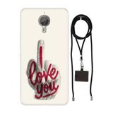 Senada General Mobile Gm 5 Plus İle Uyumlu Kılıf Love You Silikon İpli Boyun Askı Aparatlı