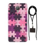 Senada General Mobile Gm 5 Plus İle Uyumlu Kılıf Puzzle Silikon İpli Boyun Askı Aparatlı