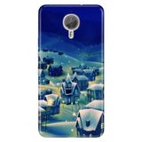 Senada General Mobile Gm 5 Plus İle Uyumlu Kılıf Silikon Desenli Tam Koruma Resimli Cold Village