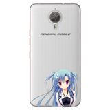 Senada General Mobile Gm 5 Plus İle Uyumlu Kılıf Silikon Desenli Tam Koruma Resimli Mavi Anime Kız
