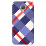 Senada General Mobile Gm 5 Plus İle Uyumlu Kılıf Silikon Desenli Tam Koruma Resimli Mavi Ekose