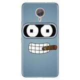Senada General Mobile Gm 5 Plus İle Uyumlu Kılıf Silikon Desenli Tam Koruma Resimli Robot Smoke