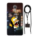 Senada General Mobile Gm 5 Plus İle Uyumlu Kılıf Simpsonkarakter Collage Silikon İpli Boyun Askı Aparatlı
