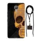 Senada General Mobile Gm 5 Plus İle Uyumlu Kılıf Skull Art Silikon İpli Boyun Askı Aparatlı