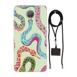 Senada General Mobile Gm 5 Plus İle Uyumlu Kılıf Snakes Silikon İpli Boyun Askı Aparatlı