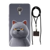 Senada General Mobile Gm 5 Plus İle Uyumlu Kılıf Uykulu Kedi Silikon İpli Boyun Askı Aparatlı