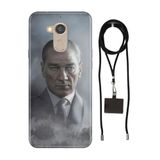 Senada General Mobile Gm 8 İle Uyumlu Kılıf Atatürk 1938 Desenli Silikon İpli Boyun Askı Aparatı