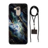 Senada General Mobile Gm 8 İle Uyumlu Kılıf Karanlık Desenli Silikon İpli Boyun Askı Aparatı