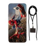 Senada General Mobile Gm 8 İle Uyumlu Kılıf Spider Desenli Silikon İpli Boyun Askı Aparatı