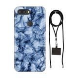 Senada General Mobile Gm 9 Pro İle Uyumlu Kılıf Blue Crystal Desenli Silikon İpli Boyun Askı Aparatı