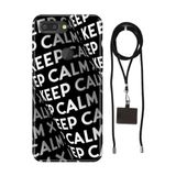 Senada General Mobile Gm 9 Pro İle Uyumlu Kılıf Keep Calm Desenli Silikon İpli Boyun Askı Aparatı