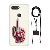 Senada General Mobile Gm 9 Pro İle Uyumlu Kılıf Love You Desenli Silikon İpli Boyun Askı Aparatı