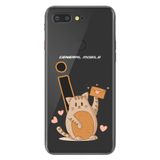 Senada General Mobile GM 9 Pro ile Uyumlu Kılıf Resimli Desenli Silikon Kedili İ Harfi