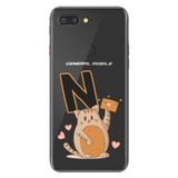 Senada General Mobile GM 9 Pro ile Uyumlu Kılıf Resimli Desenli Silikon Kedili N Harfi