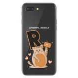 Senada General Mobile GM 9 Pro ile Uyumlu Kılıf Resimli Desenli Silikon Kedili R Harfi