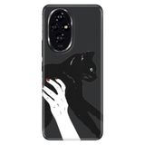 Senada Huawei Honor 200-Pro İle Uyumlu Kılıf Renkli Silikon Baskılı Kapak Sanat Kedi