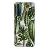 Senada Huawei P Smart 2021 İle Uyumlu Kılıf Desenli Silikon Kapak - 4D Yeşil Yapraklar
