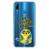 Senada Huawei P20 Lite ile Uyumlu Kılıf Desenli Baskılı Silikon Ben Aslında Yoğum