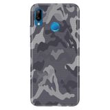 Senada Huawei P20 Lite ile Uyumlu Kılıf Resimli Desenli Silikon Gri Kamuflaj