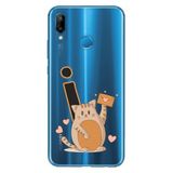 Senada Huawei P20 Lite ile Uyumlu Kılıf Resimli Desenli Silikon Kedili İ Harfi