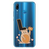 Senada Huawei P20 Lite ile Uyumlu Kılıf Resimli Desenli Silikon Kedili L Harfi