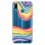 Senada Huawei P20 Lite ile Uyumlu Kılıf Resimli Desenli Silikon Rainbow Ametist