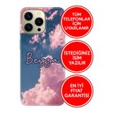 Senada Huawei P20 P30 P40 Lite Pro P Smart 2018 2019 2021 İle Uyumlu Kılıf İsimli Yazılı Kişiye Özel Pembe Bulut