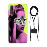 Senada Huawei P20 Pro ile Uyumlu Kılıf Cat Face Silikon İpli Boyun Askı Aparatı