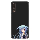 Senada Huawei P20 Pro İle Uyumlu Kılıf Desenli Baskılı Silikon Mavi Anime Kız