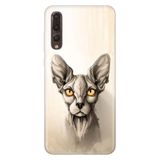 Senada Huawei P20 Pro İle Uyumlu Kılıf Desenli Baskılı Silikon Sfenks Kedi