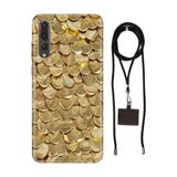 Senada Huawei P20 Pro ile Uyumlu Kılıf Gold Yaprak Silikon İpli Boyun Askı Aparatı