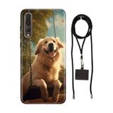 Senada Huawei P20 Pro ile Uyumlu Kılıf Golden Silikon İpli Boyun Askı Aparatı
