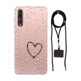 Senada Huawei P20 Pro ile Uyumlu Kılıf Kalbim Silikon İpli Boyun Askı Aparatı