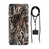 Senada Huawei P20 Pro ile Uyumlu Kılıf Leopar Sanat Silikon İpli Boyun Askı Aparatı