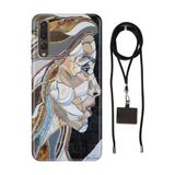 Senada Huawei P20 Pro ile Uyumlu Kılıf Mozaic Kadın Silikon İpli Boyun Askı Aparatı