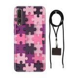 Senada Huawei P20 Pro ile Uyumlu Kılıf Puzzle Silikon İpli Boyun Askı Aparatı