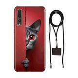 Senada Huawei P20 Pro ile Uyumlu Kılıf Red Cat Silikon İpli Boyun Askı Aparatı