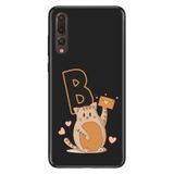 Senada Huawei P20 Pro ile Uyumlu Kılıf Resimli Desenli Silikon Kedili B Harfi