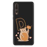 Senada Huawei P20 Pro ile Uyumlu Kılıf Resimli Desenli Silikon Kedili D Harfi
